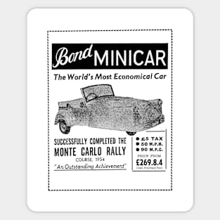 BOND MINICAR - advert Sticker